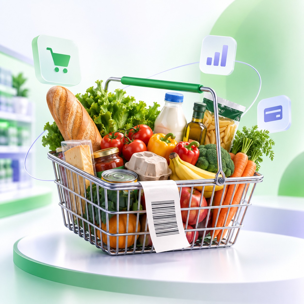 سبد کالاهای سوپرمارکت